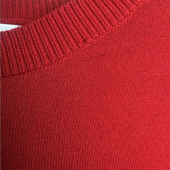 ZARA Solid Red Maxi Dress Size Large Red Holiday Viscose Knit Maxi Mob Wife - Picture 11 of 11